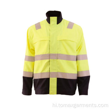 लौ Retardant जैकेट आग प्रतिरोधी कपड़े Fr Workwear